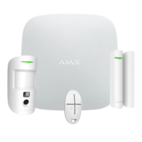 Kit de alarma Ajax Certificado Grado 2 Comunicación Ethernet y dual SIM 4G (LTE) Inalámbrico 868 MHz Jeweller y Wings