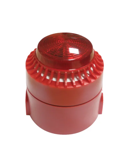 Sirena incendio con baliza AH-03127-BS, alarma contra incendios 24V