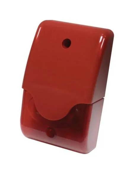 Sirena interior flash rojo AGATHA, alarma interior 105dB y sirena roja alarma 24V