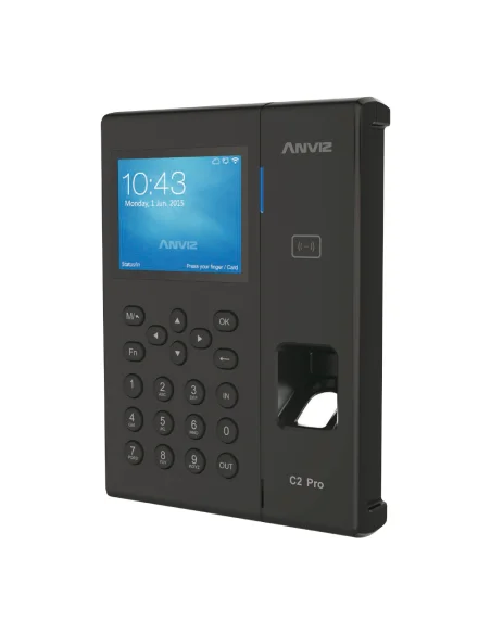 Terminal Control de Presencia Biométrico ANVIZ Huella RFID PoE C2PRO-POE