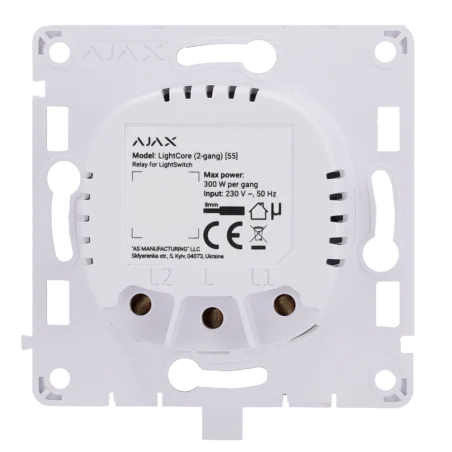 Relé interruptor luz inteligente Ajax relé inalámbrico doble control iluminación inteligente