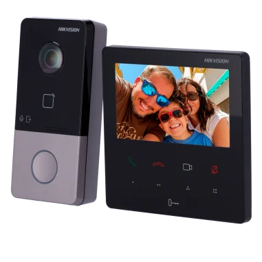 Kit videoportero IP WiFi Hikvision PoE con...