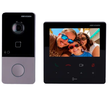 Kit videoportero IP WiFi Hikvision PoE con...