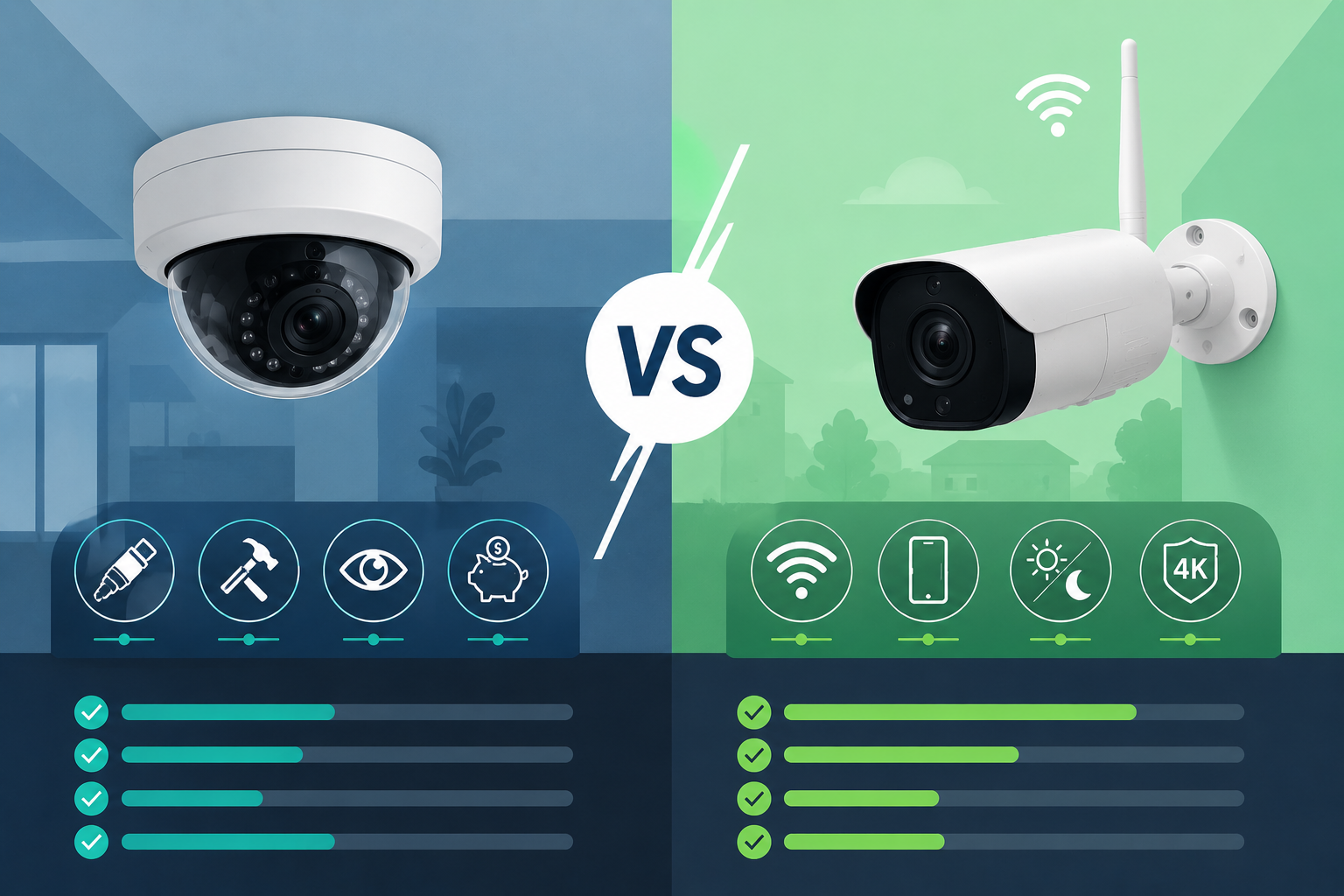CAMARAS DE VIGILANCIA DOMO ANALOGICAS VS. CAMARAS BULLET IP WIFI 