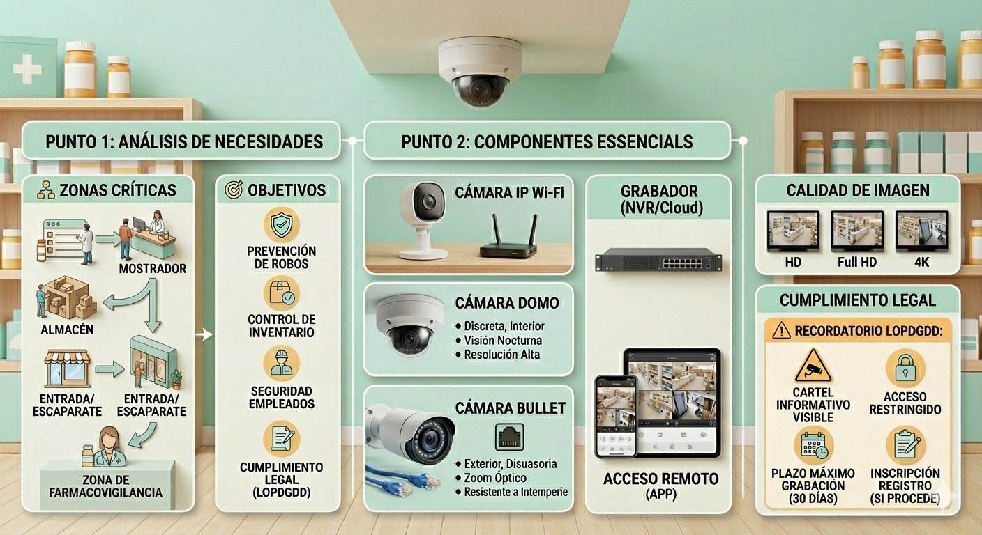 Kits de videovigilancia para farmacias