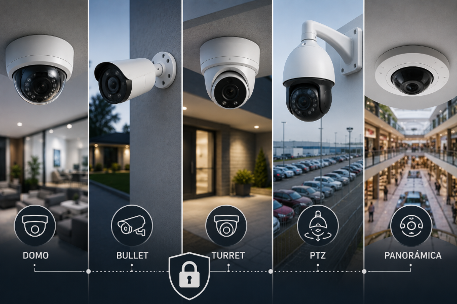 ¿Qué tipo de cámara de videovigilancia necesito?  Comparativa entre domos, bullet, PTZ y más